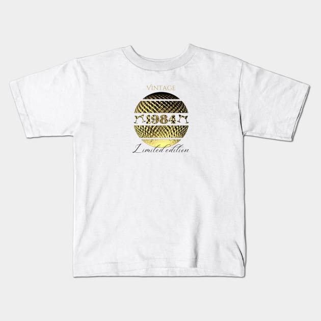 Vintage 1984 limited edition in gold Kids T-Shirt by Bailamor